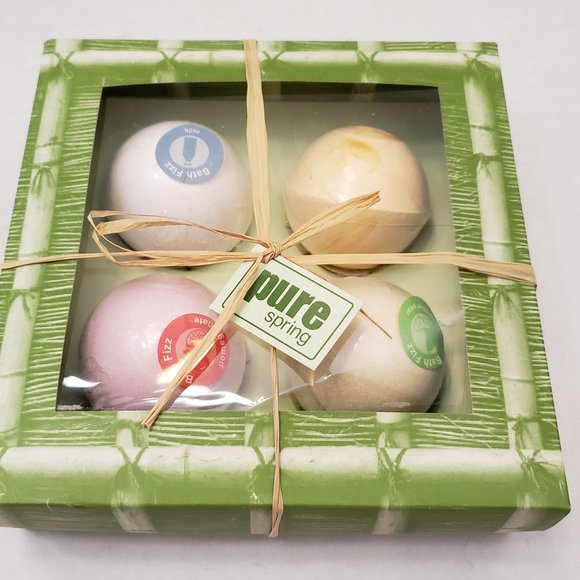 RITE AID Bath New Pure Spring Bath Fizz Balls Fizzers Milk Honey